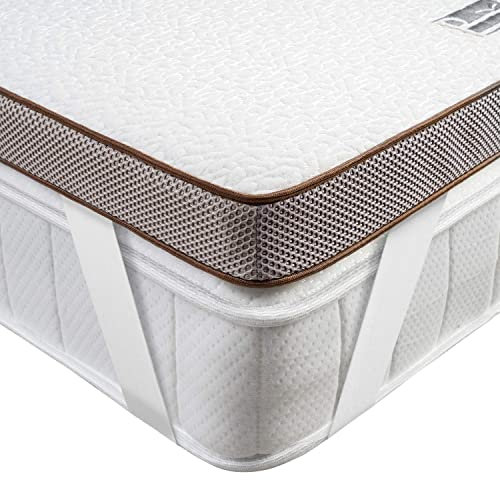 BedStory [Nouvelle Technologie] Surmatelas 140 x 200 à Mémoire de Forme de 7.5CM, Surmatelas Réversible Mousse avec Gel Plus Respirant, Mousse Prémium de Haute Densité, Déhoussable et Lavable
