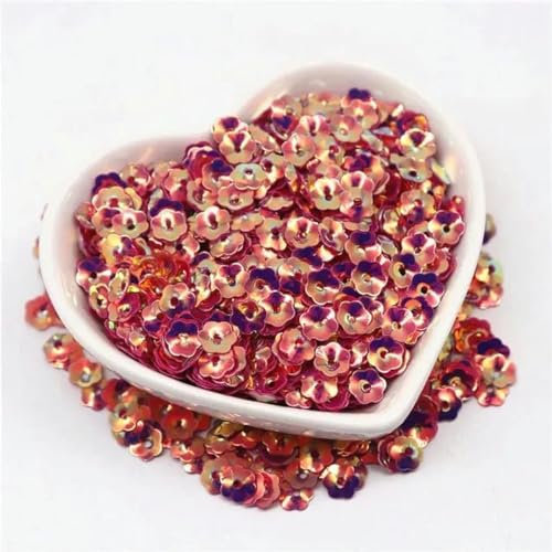 Tasse mit Blumen-Pailletten, 6 mm, Pailletten, Tasse, rund, lose Pailletten, DIY, Basteln, Glitzer, Konfetti, Nägel, Kunst, Dekor, Nähzubehör, Roségold, 20 Gramm