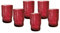 Brandani 51531 BICCHIERE PLISSE ROSSO SET 6 PZ VETRO, cm d 8x12h, 25 cl, colorati, luminosi, peculiari righe verticali, lavabili in lavastoviglie