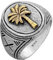 HG HAZE & GLORY Ring Herren aus 925 Sterling Silber, Schmuck Männer, Silberring oxidiert, Palme, Palmlover, Bicolor