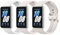MoKo 3 Stück Armband Kompatibel mit Samsung Galaxy Fit 3 Armband für Damen Herren, Weiches Silikon Ersatzarmband Uhrenarmband Sportarmband, Weiß+Nebel Rosa+Sternenlicht