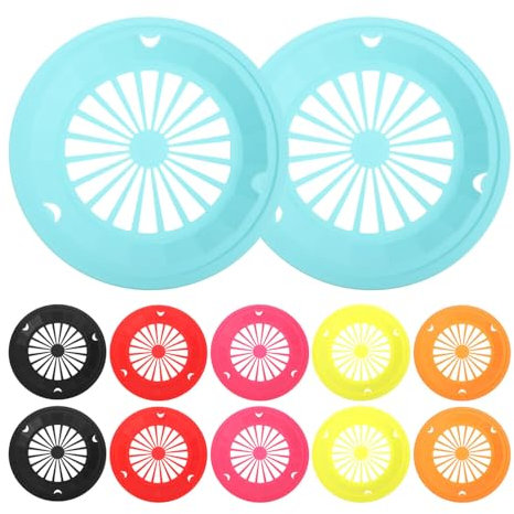 ABOOFAN 12pcs Reusable Plastic Paper Plate Holders 10 Inch Round Paper Plate Holders Paper Plate Dispenser with Snap in Grooves for Party Picnic Supplies