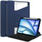 Unichthy Keyboard Case for iPad Air 11 inch (M3 2025 /M2 2024) Pencil Holder with Detachable Wireless Keyboard Cover Shockproof 360 Swiveling Stand Clear Case for 2024/2025 11-inch iPad Air Navy Blue