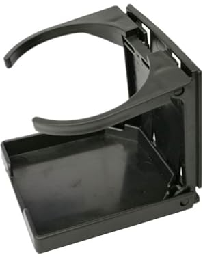 LPAMABA 2 Pz Portabicchieri Pieghevole Auto,Portabevande Regolabile 6,3-10cm,Portabicchieri per Barca Universale,Portabicchieri in Plastica con Viti e Nastri per Auto Barche Camion e Caravan (Nero)
