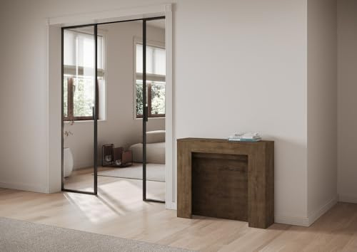 IMAGO FACTORY Kuba - Console extensible, table extensible, salle à manger (jusqu'à 211 cm) Meuble console d'entrée moderne, table de cuisine extensible, fabriquée en Italie