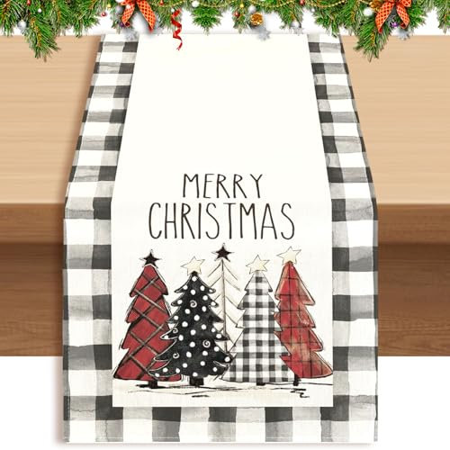 Zueyen Weihnachtstischdecke, Tischdeko Weihnachten, Weihnachtsdeko Tisch, Winterdeko Outdoor Tischdecke, Rechteckige Weihnachtstischläufer Tischdecke Für Deko (Grau)