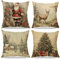 TRNOLPX Kissenbezug Mit Weihnachtsmotiv,Quadratische KissenhüLle 40 X 40 cm, WeihnachtskissenhüLle FüR Sofa Aus Leinen, Dekorative KissenhüLle FüR Weihnachten, Sofa Und Schlafzimmer