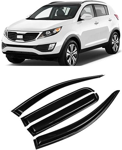 XFANGNB Deflecteur Vitre Voiture pour Kia Sportage 2011-2016, Déflecteurs d'air Fenêtre Latérale Avant ArrièRe Pare-Pluie Coupe-Vent Accessoires