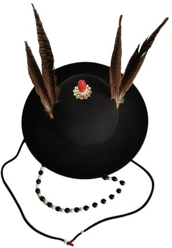 Itkcozcg Modische Hüte, Vintage-Hut, Kopfbedeckung für Liebhaber historischer Kostüme und beeindruckende Bühnenauftritte, Großer runder Hut mit H, XS-XXL