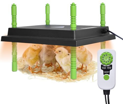 heninhill Chioccia Artificiale per Pulcini con Regolatore di Temperatura, Piastra Riscaldante Lampada Riscaldante per Polli Anatre Pollame (25x30cm)