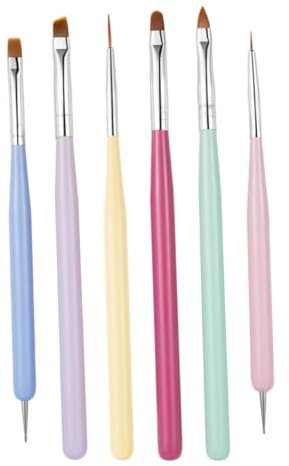 LALADEFIEE 6pcs Nail Art Pen for Manicure Painting Includes Gel Pens for Nail Design and Art Kits