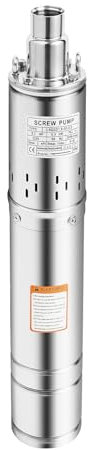 3,5-Zoll-Tiefbrunnenpumpe, Tiefbrunnenpumpe aus Edelstahl 304, 220V 500W,2850 U/min, IP68, Leitungslänge 15 Meter, geeignet zum Pumpen von Grundwasser aus Tiefbrunnen, kann auch für Wasserhebeprojekt