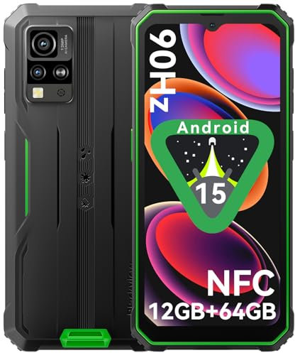 Blackview BV4800SE Movil Resistente(285g), 6.56 90Hz HD+, 12GB+ 64GB/2TB Móvil Irrompible, 16MP Smartphone, T615 Octa-core/4G Dual SIM/NFC/GPS/Gemini AI/Face ID Moviles Android 15