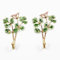 bordorsse Dekorative Wandhaken mit Blumenmuster (grüne Blätter)