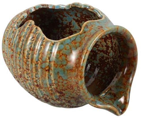 MAGICLULU Keramik Wasserbrunnen Topf Landschaftskrug Dekoration Gartenbrunnen Keramikbrunnen Für Außenbereich Innenbereich Brunnenkrug Für Wohnkultur