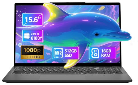 Ordenador Portátil 15,6 Pulgadas, PC Portatil 16Go RAM, 512Go SSD,Laptop Core I3-8100Y (hasta 3,4 GHz),Carte Graphique UHD, Laptop Win11 & Ecran 1080P, Wi-Fi 5 & BT 5.0, USB 3.0*3 & Type-C et HDMI