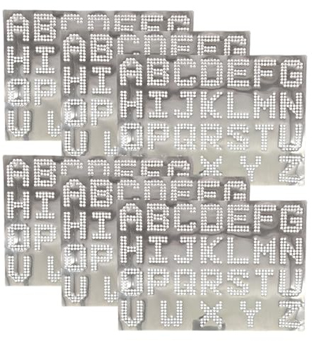 6 Stück 26 Buchstaben Selbstklebende Aufkleber,Acrylmaterial Sticker Buchstaben,Flash Strass Buchstabenaufkleber Silber,Buchstaben zum Aufbügeln für DIY Kunst Handwerk,Hüte,Hemden,Taschen,Dekoration