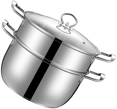FUNNETOYU Vaporera De Acero Inoxidable Para Cocinar Olla De Vapor Versátil Doble Asa Para Vaporera De Verduras La Cocina