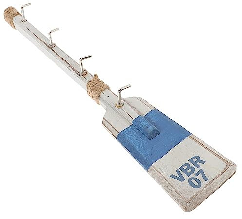 CLISPEED Mediterraner Wandhaken aus Holz Paddel Design Robuste Kleiderhaken für Jacken Taschen Hüte und Dekorative Aufhängung für Bad Schlafzimmer und Büro