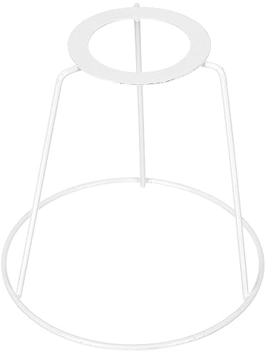 Didiseaon Anillo de Hierro para Pantalla de Lámpara, Soporte DIY E27 Blanco | Estructura Metálica Resistente y Portátil para Bricolaje, Adecuado Lámparas Colgantes Pared