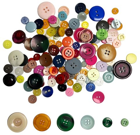 80-100 PCS Assorted Colored Resin Buttons for Sewing Crafts DIY Projects | and Handmade Ornament - Multiform,Multi series