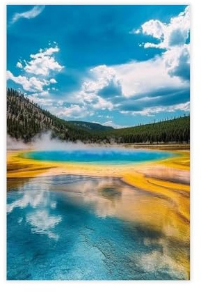 Yellowstone National Park Wyoming Kunstdruck auf Leinwand, Poster, Wandkunst, Dekordruck, Bild Gemälde für Wohnzimmer, Schlafzimmer, Dekoration, 20 x 30 cm