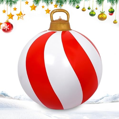 Yidueace Weihnachtskugeln,60 cm Weihnachtsdekoration Kugel Deko,Rot Weiße Festliche Deko für Garten Wohnzimmer Winterfest | für Garten Außenbereich Winterfeste Terrasse Innenbereich Feste und