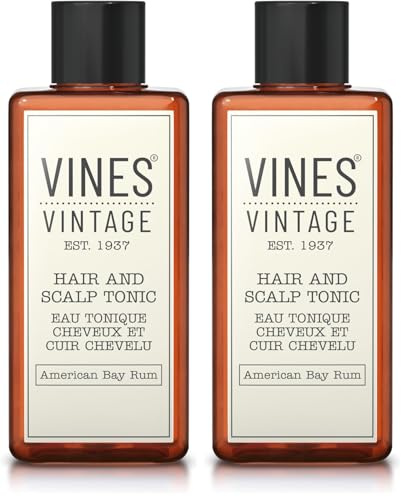 Vines Vintage Men's Scalp & Hair Tonic | American Bay Rum | Spicy Aroma. 200ml (Pack of 2)