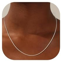 SLOONG 0.8MM Boxkette 925 Silber Over Damen 41/46/51/56/61CM | Silberkette Damen 925 Ohne Anhänger Glänzende Silber Kette Halskette Schmuck Geschenke für Frauen