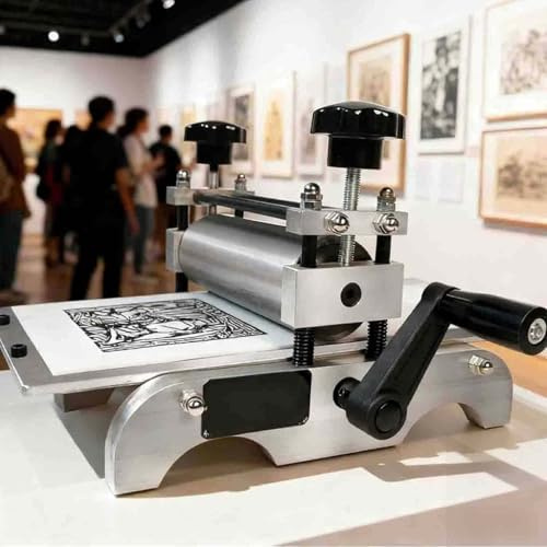 KVTNCB Etching Press Tool,Block Printing Press,31x17cm Consistent Pressure & Steel Roller,Linoleum/Woodblock Prints,Home Studios/Small Workshops,DIY Enthusiasts & Independent Artists