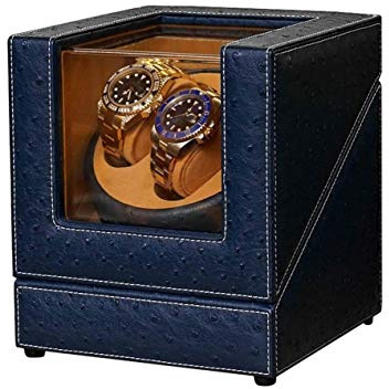 WMYYZYQ 2 epitope Shaker,Watch Winder for Automatic Watches PU Automatic Watch Shaker, Mute, 5 Rotation Modes