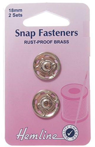 Sew On Snap Fasteners 18mm: Nickel/Silver