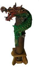 Dragon Incense Burner, handmade from Bamboo and wood shavings - Vertical Smoking Dragon