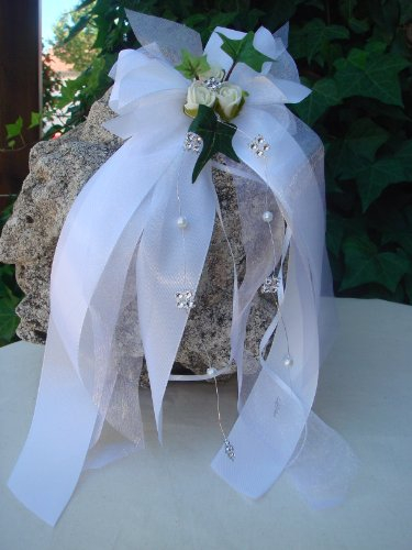 Unser schönster Tag Kirchenschleife Kirchenschmuck Kirchbankschleife Stuhlschleife Hochzeit KS0002 Weiss