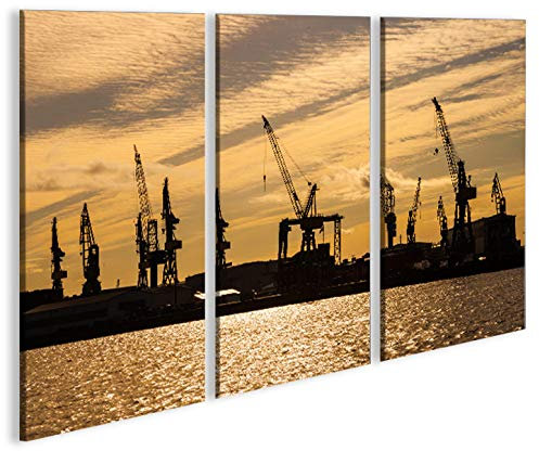 islandburner Bild Bilder auf Leinwand Hafencity V2 Hamburg Hafen 3p XXL Poster Leinwandbild Wandbild Dekoartikel Wohnzimmer Marke