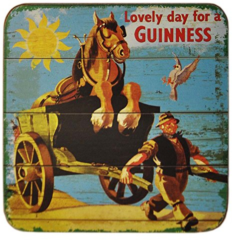 Guinness Horse & Cart -Kork gesichert Getränke-Untersetzer (sg)