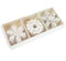Heaven Sends - Set di 24 decorazioni per albero di Natale in legno shabby chic, motivo: fiocchi di neve dorati