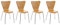 CLP Set 4X Sillas de Visita Calisto I Juego de 4X Silla de Comedor con Asiento de Madera I 4X Silla de Cocina con Base de Metal, Color:Natura