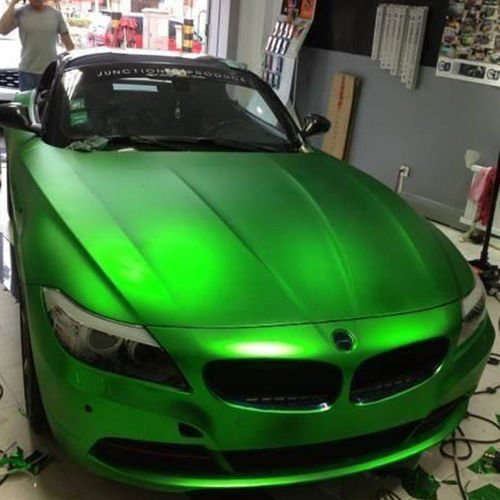 3D Chrom Matt Metallic GRÜN mit Luftkanälen ,Car Wrapping, Profi Folie 1m x 1,52m