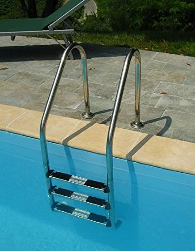 Newplast - Scaletta Sky Acciaio Inox 3 Scalini Piscine Interrate Technypools