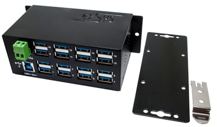 Exsys (Gen 1) Type B 5000MBIT/S Black (1113HMS USB 3.0 Interface, Hub 1113HMS