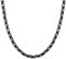 JewelryWe Schmuck Herren Halskette, 5mm Breite Edelstahl Biker Link Königskette Panzerkette Kette, Schwarz Silber, Länge 26 Zoll
