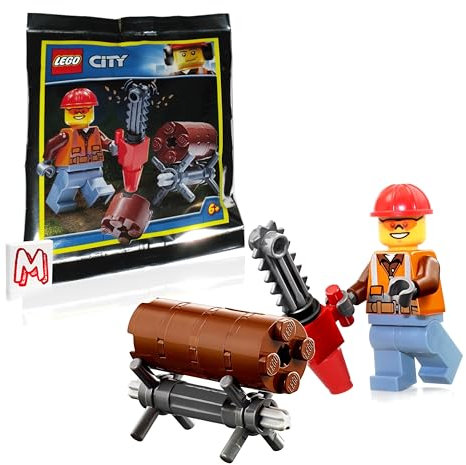 LEGO City MiniFigure - Forester Tree Trimmer (with Chainsaw and Tree Log) 60181