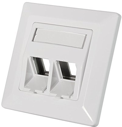 Faconet® Keystone Unterputzdose Leerdose für 2 Keystone Buchsen zB R45 Lan Ethernet, HDMI, Cinch, USB, KOAX Einbaubuchsen