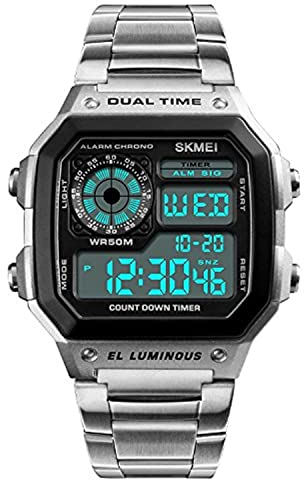 Skmei Sportuhr für Herren, digital, Edelstahl – 1335S, Edelstahl, Sport, Edelstahl, Sport