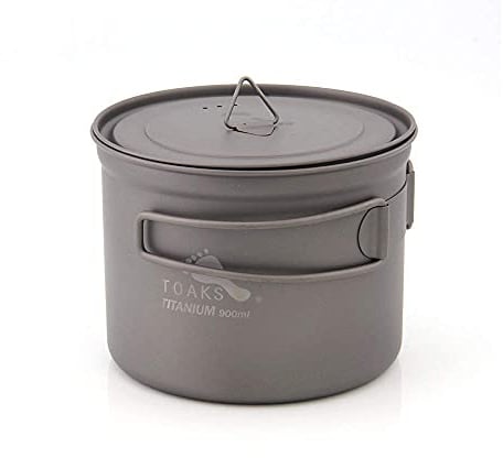TOAKS Titanium Camping Pot Cup(375ml, 450ml, 550ml, 650ml, 750ml, 800ml, 900ml) (900ml[POT-900-D115])