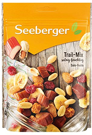 Seeberger Trail-Mix 5er Pack: Nuss-Frucht-Mischung aus gerösteten & gesalzenen Erdnüssen und Mandeln - kombiniert mit süßen Trockenfrüchten - salzig-fruchtiger Geschmack (5 x 150 g)