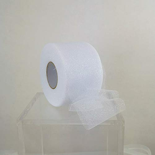 Windmill Sales, Inc. Bobina Tulle Glitter Bianco h Cm 6 Mt 50 per Decorazioni Imballaggio Natale
