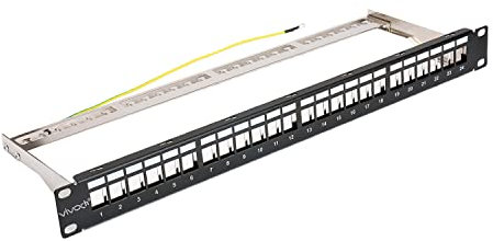 Cadre de Panneau de Brassage FTP 24 Ports Panneau de Brassage Vierge modulaire Montage Mural ou en Rack Panneau de Brassage Keystone Jack Vierge