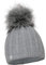 ELIMELI Mütze Damen Winter warme Strickmütze Wollmütze mit Kaschmir Wintermütze mit Kunstfell Bommel Slouch Strick Beanie Damen für Winter Bommelmütze Hergestellt in EU Farbenauswahl (Grau)